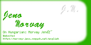 jeno morvay business card